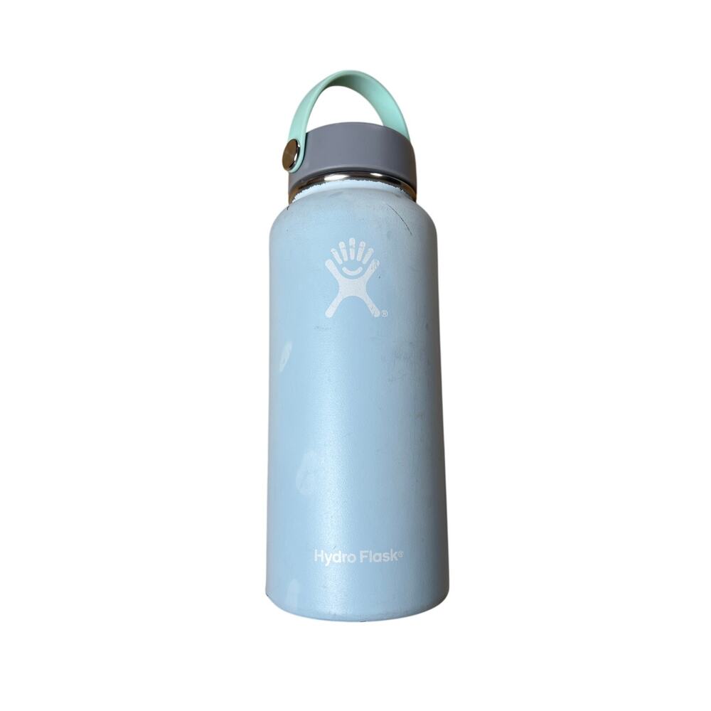 Hydro Flask Wide Mouth Stainless Steel Blue Water Bottle 32z Used